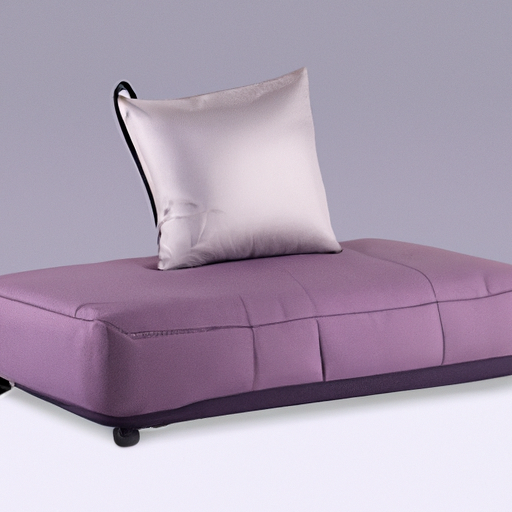 Futurystyczne łóżko z kołdrą i poduszkami o nowoczesnym designie, dające poczucie luksusu